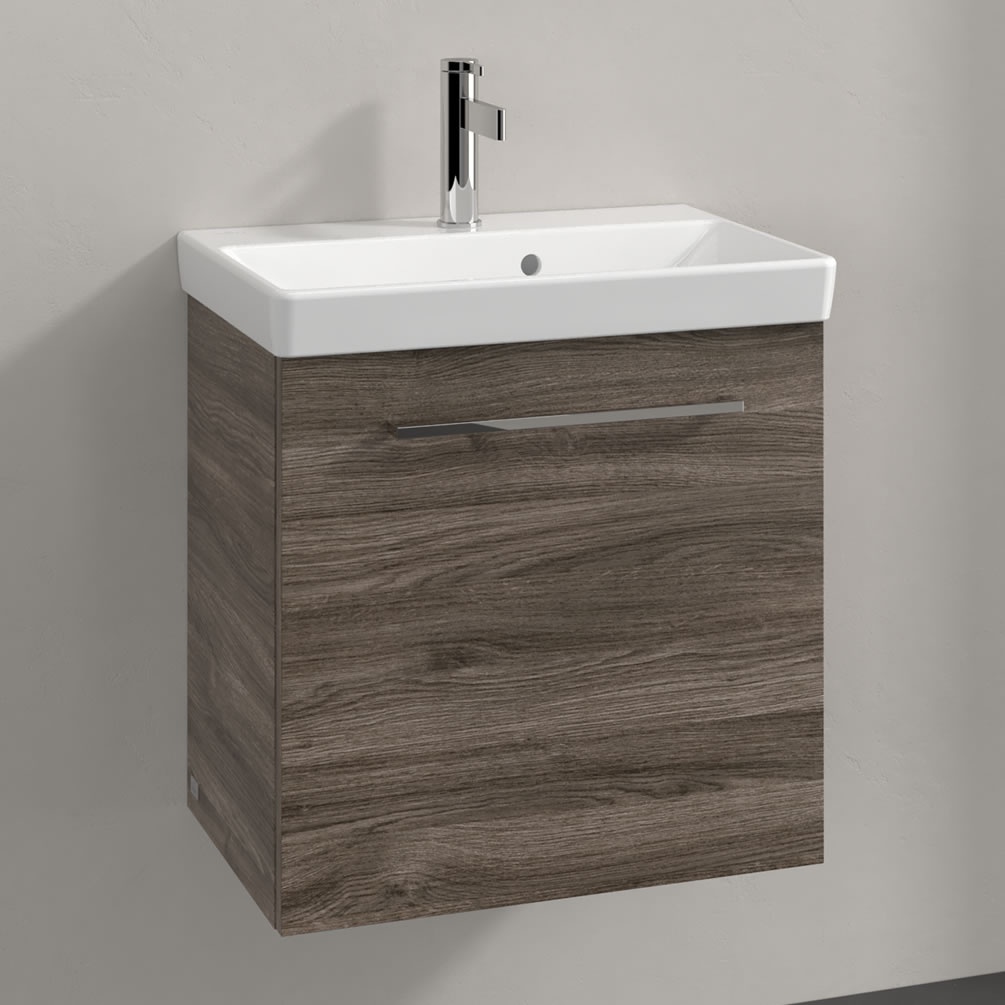 Lifestyle image of Villeroy & Boch Avento Stone Oak 550mm Wall-Hung Basin Vanity Unit